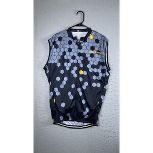 Ugly Frog Cycling Vest Mens XXL Black Gray Hexagon Wind Full Zip Bike Gilet
